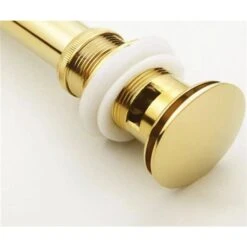 Drop Bath And Kitchen Gloss Gold Brass Bath Sink Drain With Overflow