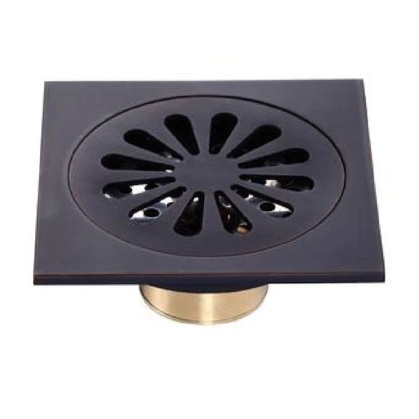 DROP Bath And Kitchen Flower Series 3,9-in Shower Floor Drain In Black Metal - Image 3