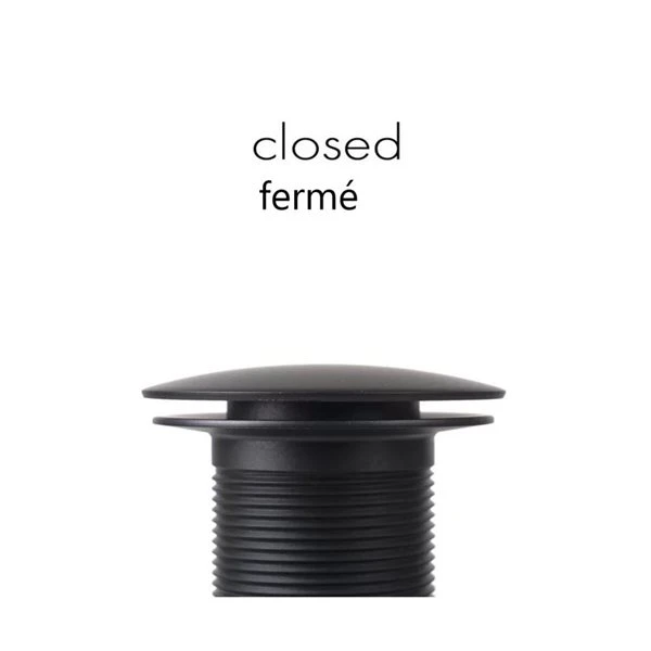 Drop Bath And Kitchen Gloss Black Brass Bath Sink Drain Without Overflow - Image 3