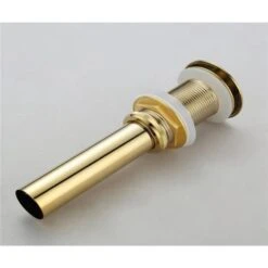 Drop Bath And Kitchen Gold Brass Bath Sink Drain Without Overflow