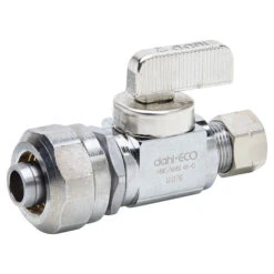 Dahl Supply Stop Straight Valve - Lead-Free Brass - Plated Finish - 1/2-in Dia Inlet X 3/8-in Dia Outlet