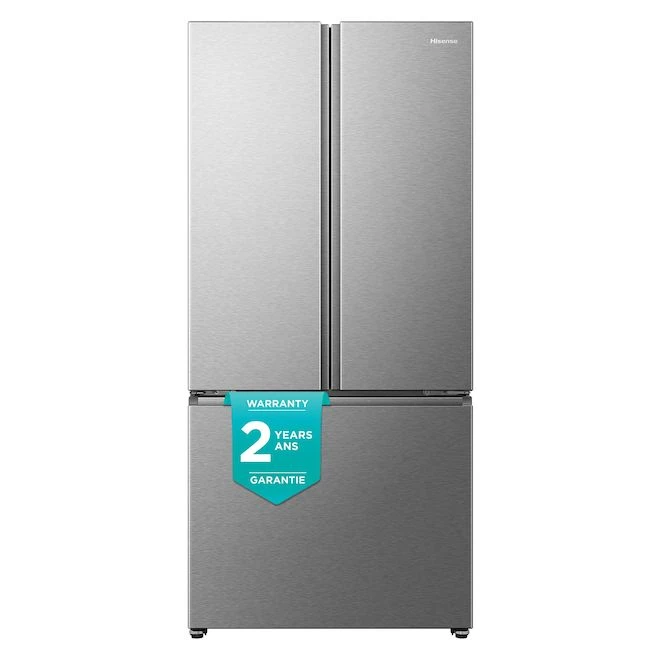 Hisense 33-in Smudge-Free Stainless Steel 22.1-ft³ French Door Refrigerator - Image 2