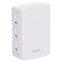 Woods 6-Outlet Wall Adapter - Slim - 1875 W - White
