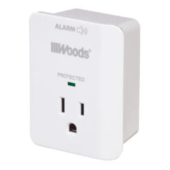 Woods Surge Protection Wall Block - 1 Outlet - LED Indicator Light And Alarm - 15-amp - 125-volt