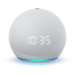 Amazon Echo Dot 4th Generation Smart Speaker With Clock - Glacier White