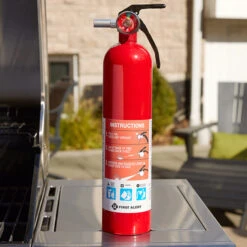 First Alert Rechargeable Home Fire Extinguisher - 2.5-lb - Metal - Red