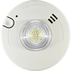 BRK Smoke And Carbon Monoxide Detector With LED Strobe Light - Hardwired - Plastic - White