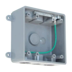 2-Gang T Box Grey PVC Weatherproof Exterior New Work/Old Work Standard Rectangular Electrical Box