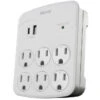 Woods Wall Adapter - 6 Outlets - USB - 120 V - EZ-Pull - White