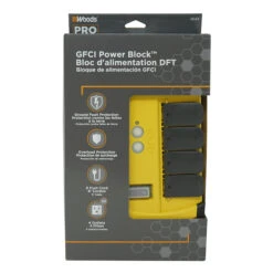 4-Outlet Power Block - GFCI Breaker - Yellow